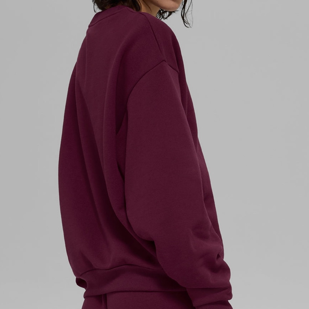 NWT ALO YOGA Accolade Crewneck Pullover Burgundy XS, S, and M - Picture 2 of 7